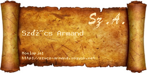 Szűcs Armand névjegykártya