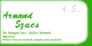 armand szucs business card